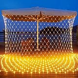 Miokycl Lichternetz 3x2m, 200 LED Lichternetz innen Lichterkette Netz Warmweiß mit Fernbedienung 8 Modi, Lichterkette außen Weihnachtsbeleuchtung für Zimmer Garten W