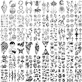 Temporäre Tattoos 60 Blatt - Wasserdicht Tiny Fake Tattoo, Blumen Kronen Sterne Tier Schmetterling Sammlung Tats für Kinder Erwachsene Männer und F