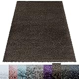 simpex Hochflor Teppich Shaggy Super Soft Wohnzimmerteppich Flor Weich, Farbe:Braun, Grösse:280 x 370