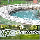 JHHL Sichtschutz Zaun Gartenzaun 4 Stück Im Freien Curved Rhombus Zaun Leitschiene Gartendekoration G