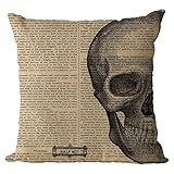 Nunubee Kissenbezug Punk Halloween Festival Love The Skulls Cushion Party Couch als Deko, 45 * 45