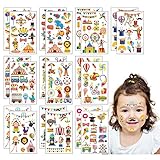 ZoomSky 200Pcs Clown Temporäre Kindertattoos Zirkus Kinder Tattoos Mädchen Tier Sticker Löwe Aufkleber Mitgebsel Gastgeschenke für Karneval Parade Rosenmontag Geburtstag Party
