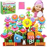 Fivejoy Blumengarten Spielzeug, DIY Bouquet Tier Sets 124pcs mit Elefanten / Giraffen/ Kaninchenmodell,  Draußen Drinnen Spielzeug Geschenk, Pädagogische STEM Aktivität für Vorschulk