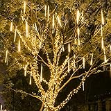 NA Weihnachtliche Meteorschauer-Lichter, Schneefall, LED-Lichter, wasserdichte Gartenlichter für Weihnachtsbaum-Dekoration, Hochzeit (warmweiß-30)