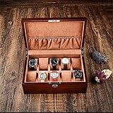 NC Uhrenaufbewahrungskoffer Kollektion Massivholz Uhrenaufbewahrungsbox Mechanisches Schloss Schmuckaufbewahrungsbox zum Aufbewahren und Ausstellen Uhr Klassisch/Braun/mit D