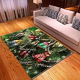 XHDM Teppich Schlafzimmer,Moderne rutschfeste Teppichfarbe Christbaumschmuck Teppichmatte Weihnachtsdekoration Für Küche Wohnzimmer Schlafzimmer Spielzimmer,80X120Cm(31,49X47,24)