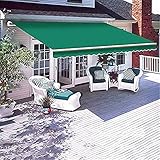 ANYURAN Patio einziehbare manuelle Markise, DIY Patio einziehbare Gartenmarkisen Anti-UV- und wasserdichte Faltung, Garten Sonnenschirm Baldachin Pavillon,Grün,2x2m/78.74x78.74