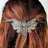 RWHXN Totenkopf Haarnadel Stick Slide mit Faux Bone, Death Moth Haarspange Stick Haarnadel für langes Haar, Halloween Decor Hoop Haarschmuck Schmuck für Frauen und Mädchen-M