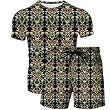 MUDRNO Animal Sommer Männer Sets 3D Druck Rundhals T-Shirt Casual Sport Läuft Fitness Kurzarm + Shorts Zwei-Stück Anzug,XXXXL