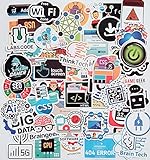 Laptop-Aufkleber für Entwickler, Programmiersprache, inkl. Sticker IT-Logo, C++, Python, Linux, Swift, für Geeks, Java, Ingenieure, Hacker, Geeks, Coders, Auto-Vinyl-Aufkleber, 100 Stück