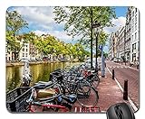 Mauspad Amsterdam Street Canal Fahrrad Fahrradreisen Gaming Mousepad Anti Rutsch Gummiunterseite Ultradünner Gaming Mausmatte Multifunktionales Mausunterlage Für Laptop/Pc, 25X30 C