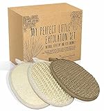 Stephanie Franck Beauty Badeset - drei Peeling Handschuhe aus Luffa, Sisal und H