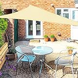 OKAWADACH Sonnensegel Dreieck 2x2x2m, 95% UV Schutz Polyester Sonnensegel Wasserdicht inkl Befestigungsseile Sonnensegel Sonnenschutz für Garten Balkon und Terrasse, Hellbeig