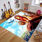 XuJinzisa Der König Der Löwen Simba Cartoon Teppich Baby Spielmatte Anti-Rutsch-Matte Cartoon Gedrucktes Muster Teppich Badezimmer Kinderteppich 120X120Cm N7740