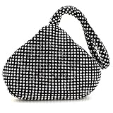 Damen Abendtasche Glitzernde Handtasche Glitzer Kristall Strass Geldbörse Handtasche Kette Clutch Tasche, Schwarz , Einheitsgröß