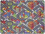 Spielteppich mit Straßen - Big City, 140x200 cm, Pflegeleicht, Fußbodenheizung Geeignet, Spielmatte, Auto-Kinderteppich für Mädchen & Jung