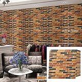 PMSMT 3D Retro Wandaufkleber für Wohnzimmer Restaurant Shop Wand Renovierung Wasserdichter Schaum Selbstklebende Tapete im I