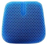 VAIYNWOM Gel Sitzkissen Orthopädisch, Atmungsaktiv Sitzkissen Waben Bionische Stuhlkissen für Home Office Auto, mit Rutschfester Stoffhülle, 47 * 42 * 3cm, DarkB