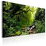 murando Akustikbild Wald Bach 90x60 cm Bilder Akustikschaum Hochleistungsschallabsorber Schallschutz Leinwand 1 TLG Wandbild Raumakustik Schalldämmung Natur Landschaft Bäume Wasserfall c-B-0234-b