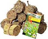 Luxus-Insektenhotels Schilfrohrhalme-Set 1000 STK. inkl. Wildblumensamen, 22690