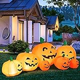 zhgzhzwlf 8 ft Lange Halloween Hüpfburgen Kürbis Dekoration Outdoor Halloween Hüpfburgen Party Dekor Aufblasbare Dekoration mit eingebauten LEDs Aufblasen Indoor Yard Garten Rasendek