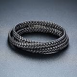 ShSnnwrl Klassischer Stil Armband Langes Armband Geflochtenes Echtlederarmband Für Männer Künstliche   Männliche Wickelarmb