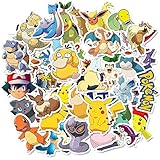 REZAUP Pokemon-Aufkleber für Hydroflasche, 50 Stück, wasserdichte Vinyl-Aufkleber für Laptop, Skateboard, Wasserflaschen, Computer, Telefon, niedliche Anime-Aufkleb