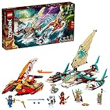 LEGO 71748 NINJAGO Duell der Katamarane Bauset mit 4 Spielzeugbooten und Kai, Jay und Zane Minifig