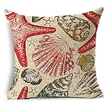 LIUKLAI NIRVANALEO Marine(ocean sea) element Cushion Cover 45x45cm Linen Decorative Pillow Cover Sofa Bed Pillow C