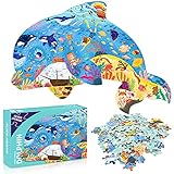 Colmanda Puzzle Kinder, 108 Teile Kinder Fisch Puzzle, Kinder Ocean Puzzle Kinderpuzzle Puzzles für Kinder Erwachsene Puzzle Tiere Kinderpuzzle, Pädagogisches Spielzeug Geschenk für Jungen M