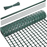 Kunststoff Garten Zaun Rolle Drahtzaun Sicherheit Konstruktion Outdoor Mesh Gartennetz Zaun 2 x 50 Feet 1,2 Zoll Netz mit 15 Stücke Beschichteten Eisen Draht Pfahl und 100 Stücke Kabelb