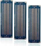 Treadax Universal-Platine, lötbar, Leiterplatte, Prototyp, doppelseitig, verzinnt, vergoldete Löcher, für Arduino Kit, Raspberry Pi Shield Prototyping und Testing (Modell 1), 3 Stück