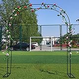 Daoyuan Gartenbogen,Metall Rosenbögen mit Sockel,Wetterbeständig Spalier Rankbogen,Außendekoration Pergola Pergola Rahmen,Hochzeitsbogen,Feierdekoration,Dunkelgrün,Gold,Weiß,Schw