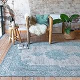 FRAAI Teppich Vintage - Dreams Minze Turkis - 140x200cm - Baumwolle - Flachgewebe - Antik, Vintage - Klassik, Industrielle - Wohnzimmer, Esszimmer, S