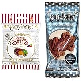 Jelly Beans Harry Potter Bertie Botts 2er Set: 1x Bertie Botts Bohnen + 1x Schokoladenfrosch inkl. Hologramm Zauberer Sammelk