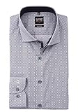OLYMP Level Five Body fit Hemd extra Langer Arm Haifischkragen Muster blau Größe 42