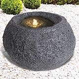 Gartenbrunnen Brunnen Zierbrunnen Zimmerbrunnen Springbrunnen Brunnen 230V Wasserfall Wasserspiel für Garten, Gartenteich, Terrasse, Balkon Sehr Dekorativ (Granit QUELLSTEIN dunkel)