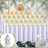 ACXIN LED Weihnachtskerzen, LED Kerzen Weinachten, Baumkerzen Flammenlose, mit Fernbedienung, mit Batterien, für Weihnachtsbaum, Hochzeit, Partys, Feiertag, IP44 (30er Warmweiß)