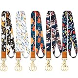 Schlüsselband Schlüsselbänder Lanyard Umhängeband 5 Stücke mit 10 Schlüsselbund,Schlüsselanhänger Brillenband Schlüsselbänder für Autoschlüssel/Kartenhalter/Handy für Weibliche Kinder L