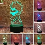 Fanrui My Hero Academia Dabi-Figur, LED-Nachtlicht, cooles Manga-Anime-3D-Illusionslampe, Smart USB-Touch- und Fernbedienung, Heim- und Raumdekoration, Geburtstags- und Weihnachtsgeschenk