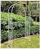 Gartenbogen Metall Gartenbögen Eisen Rose Arbor Verschiedene Kletterpflanzen Outdoor Garten Rasen Hinterhof Clematis Kletterrahmen (Color : White, Size : 180cm)