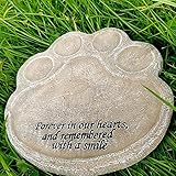 Pet Memorial Stone, Personalisierte Hohe Qualität Harz Haustier Grabstein Indoor Outdoor Garten Hinterhof Marker Haustier Geschenk Paw Print, 18x18x1,5cm,B