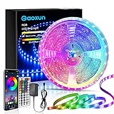 LED Strip 9.5M, Gaoxun RGB LED Streifen Steuerbar via App und Fernbedienung, Smart Farbwechsel Lichterkette, Musik Sync LED Beleuchtung Band für Leiste Schlafzimmer Wohnzimmer Küchen Party