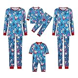Weihnachtsanzug Pyjama Set Christmas Bedruckt Rentier Elch Outfit Lange Ärmel Pyjamas Nachtwäsche Schlafanzüge Jumpsuit Weihnachtspullover Familie Homewear 2Pcs Family Kinder Lustig