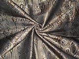 Schwerer Seidenbrokat, schwarz, blau x kupferfarben, 91,4 cm, Meterware – Hobbys, Heimdekoration, Nähen, Mode, Puppenkleid, Einrichtung, I