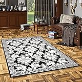 Pergamon Designer Teppich Samba Modern Schwarz Weiss Barock in 5 Größ