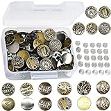 50pcs Ersatz Jeans Buttons Knöpfe für Jeans mit 50pcs Nieten Hosen Ersatz Knöpfe 17mm Instant Knöpfe Metall Hosenknopf Jeansknöpfe Knopfnadeln für Jeans zur Reparatur von Jeans, Hose, DIY