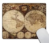 Wasach Mauspad mit Vintage-Weltkarte, Bild der alten Karte der 1720er Jahre, nostalgischer Stil, Kunst, historischer Atlas, Braun / Beig