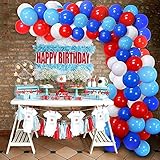 Rot Weiß Blau Ballon Girlande Kit 100 Stück Geburtstagsfeier Dekorationen Ballonbogen Kit für Geburtstag Graduierungen Superheld Spiderman Captain American Themed Party D