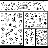 HOWAF Groß Weihnachts schablonen Zeichnung Malerei Set Wiederverwendbarer Kunststoff Schneeflocke schablonen für DIY Weihnachts Dekoration Winter neujahr dek